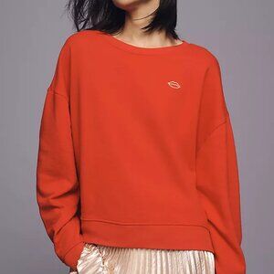 NWT Anthropologie Lips and Smooch Embroidered Sweatshirt